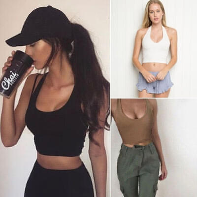 

Fashion Women&39s Crop Top Sleeveless Summer Casual Tank Tops Vest Blouse T Shirt
