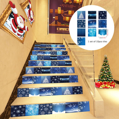 

Toponeto Christmas 3D Simulation stair stickers Waterproof Wall Stickers DIY Home Decor