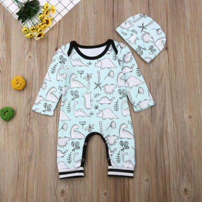 

Newborn Baby Kids Boys Dinosaurs Romper Overalls Jumpsuit Cotton Outfits Clothes