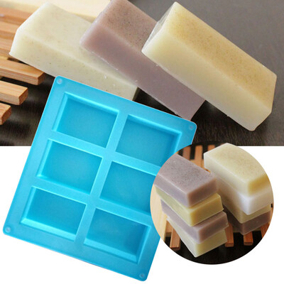 

Gobestart 6-Cavity Rectangle Soap Mold Silicone Craft DIY Making Homemade Cake Mould