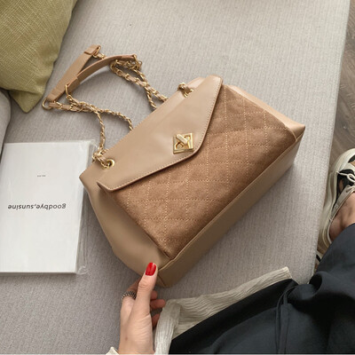 

Bag woman large capacity rhombus single shoulder bag new 2019 Korean fashion simple chain bag