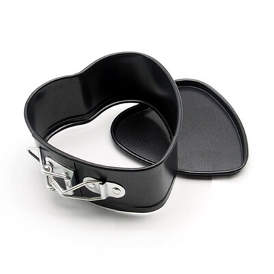 

4 Inch Heart Shaped Cake Pan Tray NonStick DIY Baking Mold with Removable Bottom&Buckle