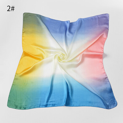 

Female Korean version of the wild literary scarf gradient stitching color retro stewardess professional business small scarf square towel wholesale