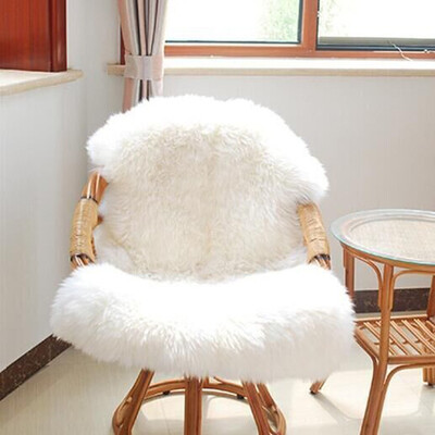 

Toponeto Soft Sheepskin Rug Chair Cover Artificial Wool Warm Hairy Carpet Seat Pad New