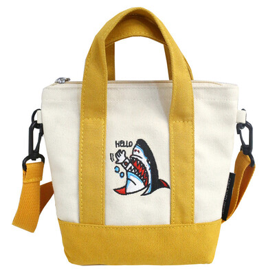 

Canvas bag lady Japanese&Korean Xiao Qingxin collision color handbag leisure bag&bucket bag