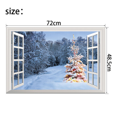 

Gobestart Christmas Holiday Window 3d Wall Stickers Christmas Decoration 3D Wall Stickers
