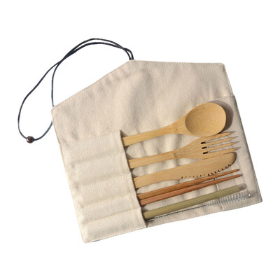 

Toponeto Portable Bamboo Cutlery Travel Eco-friendly Fork Spoon Set