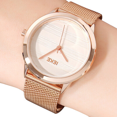 

IEKE 88004 Women Famous Brand Minimalist Steel Mesh Fashion Simple Geneva Watch Waterproof Xfcs Role