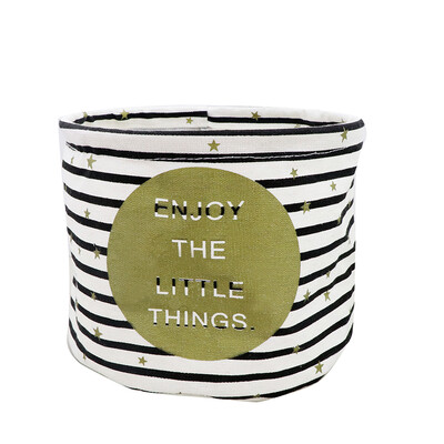 

Water-Resistant Lovely Cloth Art Storage Bucket Foldable Makeup Storage Basket Small Desktop Organizer