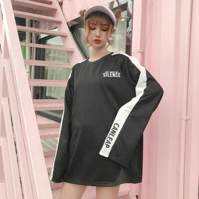 

Autumn Harajuku Style Splicing Color Women Thin Sweatshirt Pullovers Tops