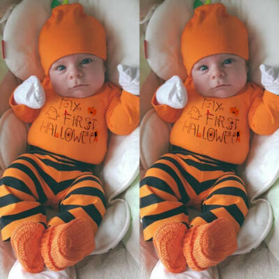 

3PCS Newborn Infant Baby Boys Clothes Jumpsuit Romper Pants Bodysuit Leggings US