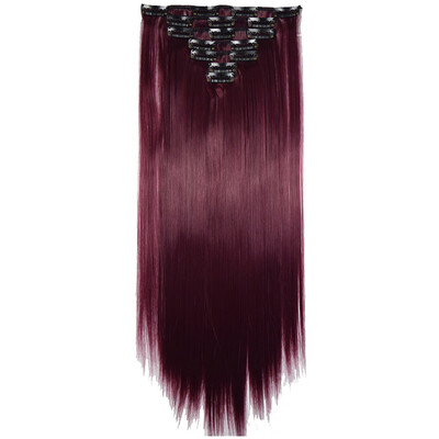 

〖Follure〗Full Head Women Clip Synthetic High Temperature Wire Straight Hair Piece