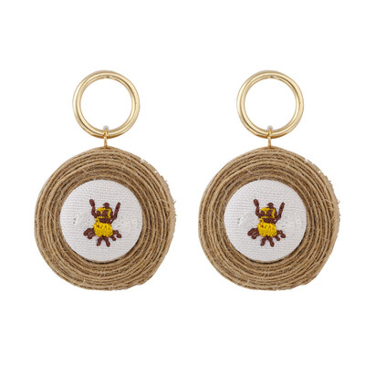 

Flashbuy Boho Linen Hemp Rope Earrings for Women Handmade Embroidery Statement Drop Earrings Fashion Jewelry Female Pendientes