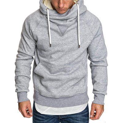 

Mens Solid Long Sleeve Hoodie Baggy Drawstring Pullover Sweatshirt Gym Sweater