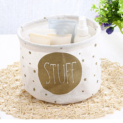 

〖Follure〗Cotton Linen Desktop Storage Basket Sundries Storage Box