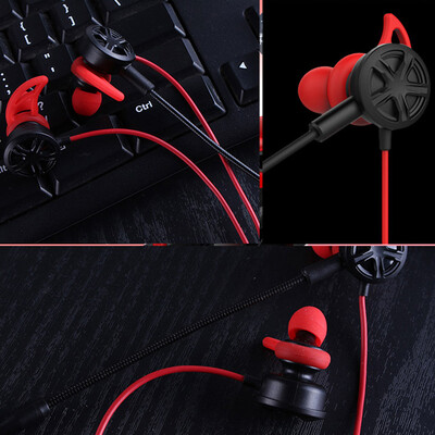 

T4 Gaming Headphones Earphones In-Ear Earbuds Line Control 35mm Wired Headsets Dual Mic Detachable Microphone for Smartphone Comp