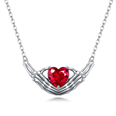 

Hand Heart Zircon Crystal Necklace Women Silver Necklaces Wedding Jewelry