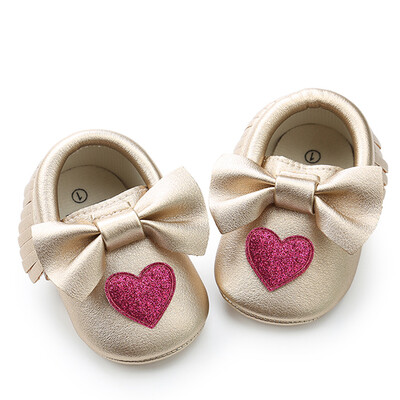 

Baby Girl Sequins Bowknot Love Shape Fashion Toddler First Walkers Kid Shoes