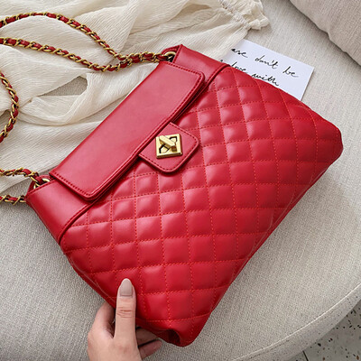 

Rhomboid chain texture bag foreign gas large capacity 100 lap women 2019 new fashion single shoulder bag tide