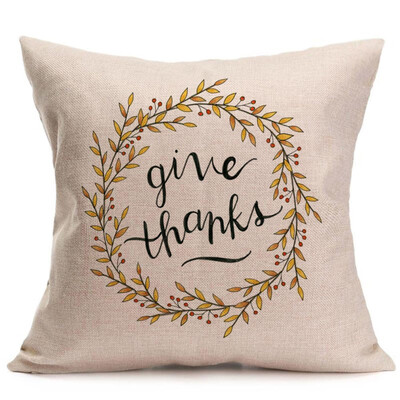 

〖Follure〗Happy Fall Thanksgiving Day Soft Linen Pillow Case Cushion Cover Home Decor