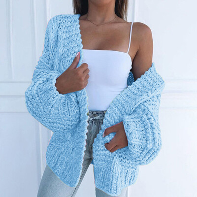 

Toponeto Women Casual Long Sleeve Solid Sweater Cardigan Coat