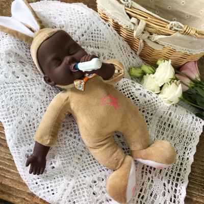 

YIWULASimulation Sleep African Doll Toy Black Doll With BB Whistle Best Gift Toy