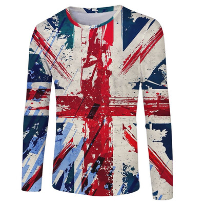 

Toponeto Men Funny 3D Print Round Neck Long Sleeve T Shirt Tops Casual Daily Blouse