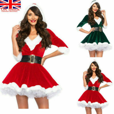 

Womens Santa Claus Christmas Fancy Dress Xmas Adults Costume Outfit For lady New