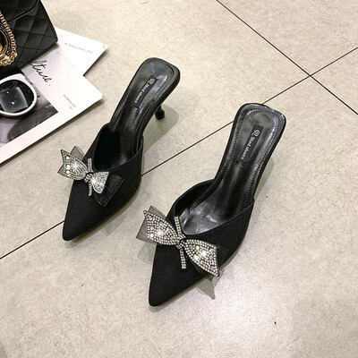

Baotou semi-slippers womens spring&cold womens summer wear high-heeled shoes slip-on shoes&single-shoe Mullers sh
