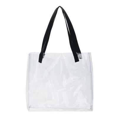 

Clear PVC Transparent Shopping Bag Shoulder Handbag Women Tote Travel Bags