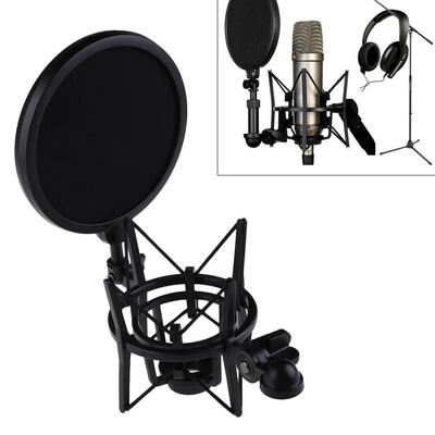 

Microphone Mic Professional Shock Mount with Pop Shield Filter Screen