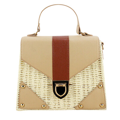 

Tailored Womens Bohemian Straw Beach Tote Handbag Handmade Crossbody Bag