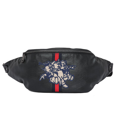 

Year of the Pig pattern chest bag Fashion Mens bag Korean version Leisure satchel Cortex Street chest bag