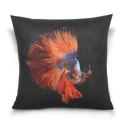 

Throw Pillow Case Decorative Pillow Covers 16 X 16 inch Fish Pattern Pillowcase