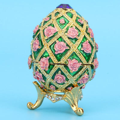 

Greensen Enameled Easter Egg Vintage Style Jewelry Organizer Trinket Box Decoration Gift