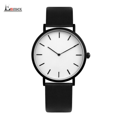 

Enmex two-needle light-and-thin steel-woven-quality wrist watch with simple&mysterious feeling during the translation of the