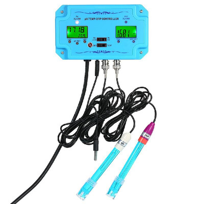 

Professional 3 in 1 pHORPTEMP Controller Water Quality Detector with Separate Relays Repleaceable Electrode BNC Type Probe Water