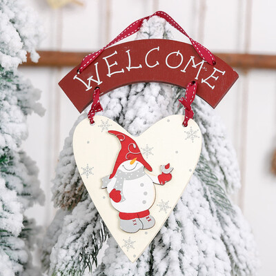 

〖Follure〗Christmas Wooden Tree Door Wall Hanging Plaque Sign Pendant Ornament Decoration