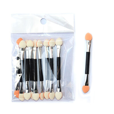 

10PCS Eyeshadow Applicator Sponge Double Ended Make up Supplies Portable Eye Shadow Brushes Nail Mirror Powder Brush