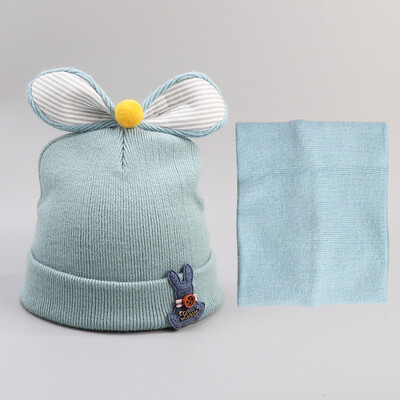 

Dongyun new autumn&winter baby bow cotton neck collar hat cartoon rabbit two-piece hat