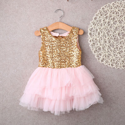 

UK Kids Baby Flower Girl Dress Sequins Bowknot Party Wedding Bridesmaid Dresses
