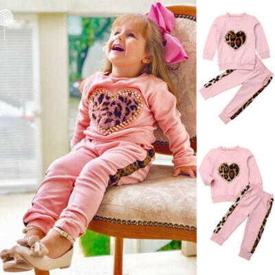 

US Toddler Kid Baby Girls Tops Shirt Pants Outfits Set Soft Clothes 1-6 Years