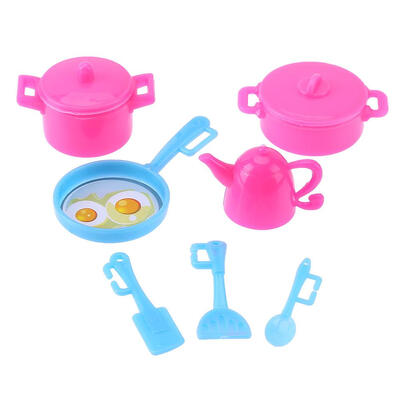 

7pcsset Plastic Doll Toys Doll Kitchen Cooling Tools Replica Toys Doll Kit