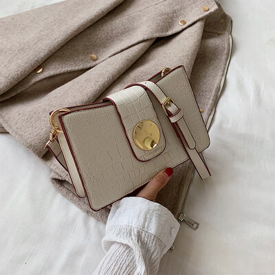 

chic retro casual small bag fashionable alligator pattern small square bag new 2019 simple womens bag one-shoulder oblique bag