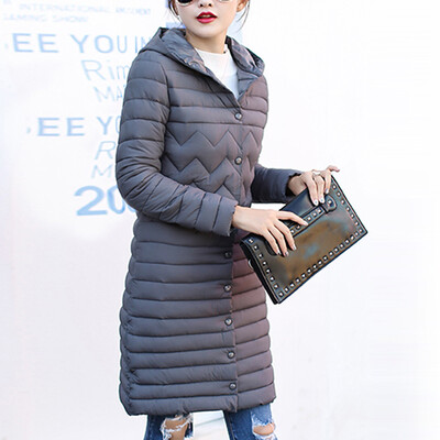 

Tailored Women Winter Warm Coat Hooded Thick Warm Slim Jacket Long Overcoat