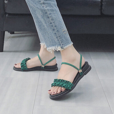 

Rose Women Fashion Lace Indoor Outdoor Flat Heel Sandals Slipper Beach Shoes