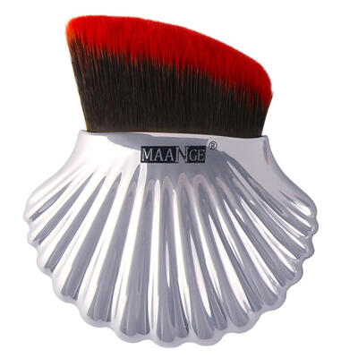 

1pc Pro Foundation Makeup Brush Powder Blush Concealer Silver Shell Brush