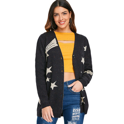 

Low Cut Star Print Cardigan