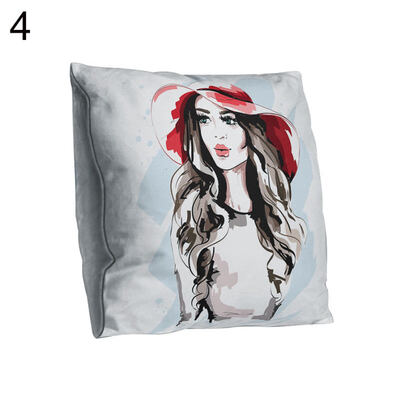 

Double-sided Printing Fashion Girl Pillow Case Cushion Cover Sofa Bed Car Decor