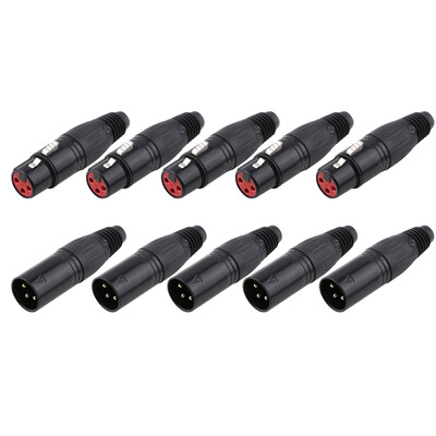 

10pcs 3 Pin XLR Connectors Male Female Jack Microphone Mic Cable Plug Connector Audio Video Socket